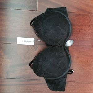 LA senza deep plunge black bra